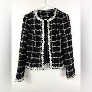 Karen Kane Black and White Checkered Blazer size 6